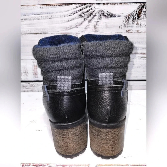 Bullboxer Cassie Black Boots size 8 in Black Ankle Block Chunky Heel Leather - Picture 4 of 7